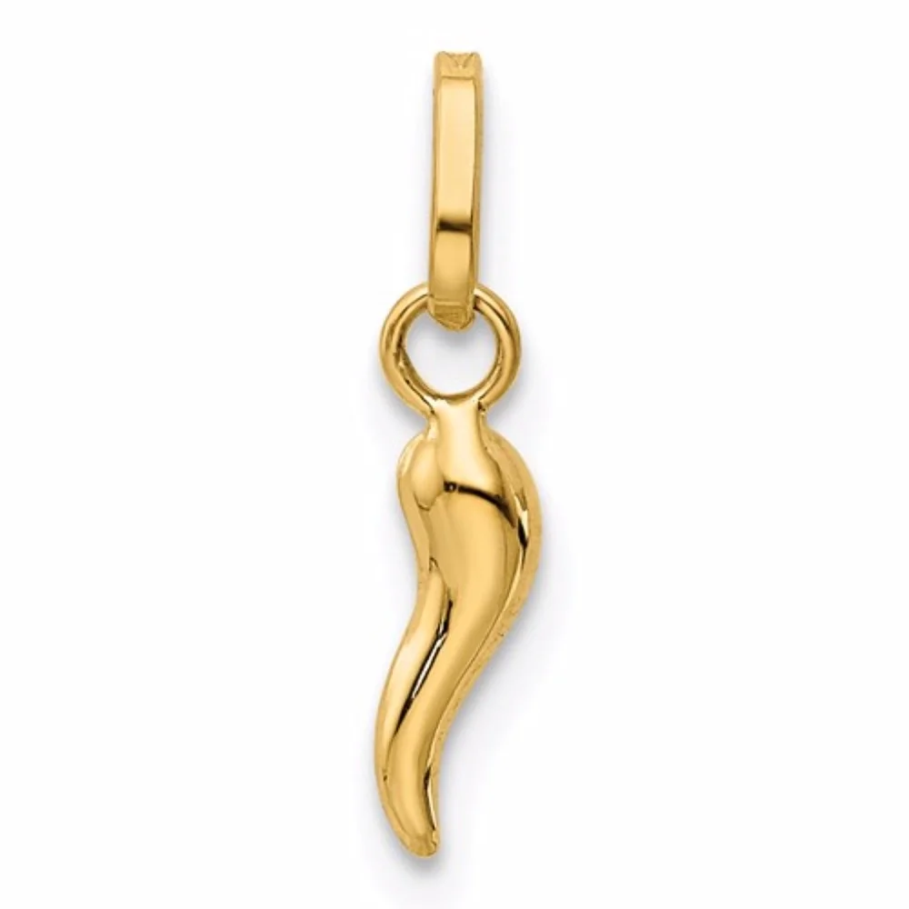 14k Italian Horn Charm - Picture 2 of 5